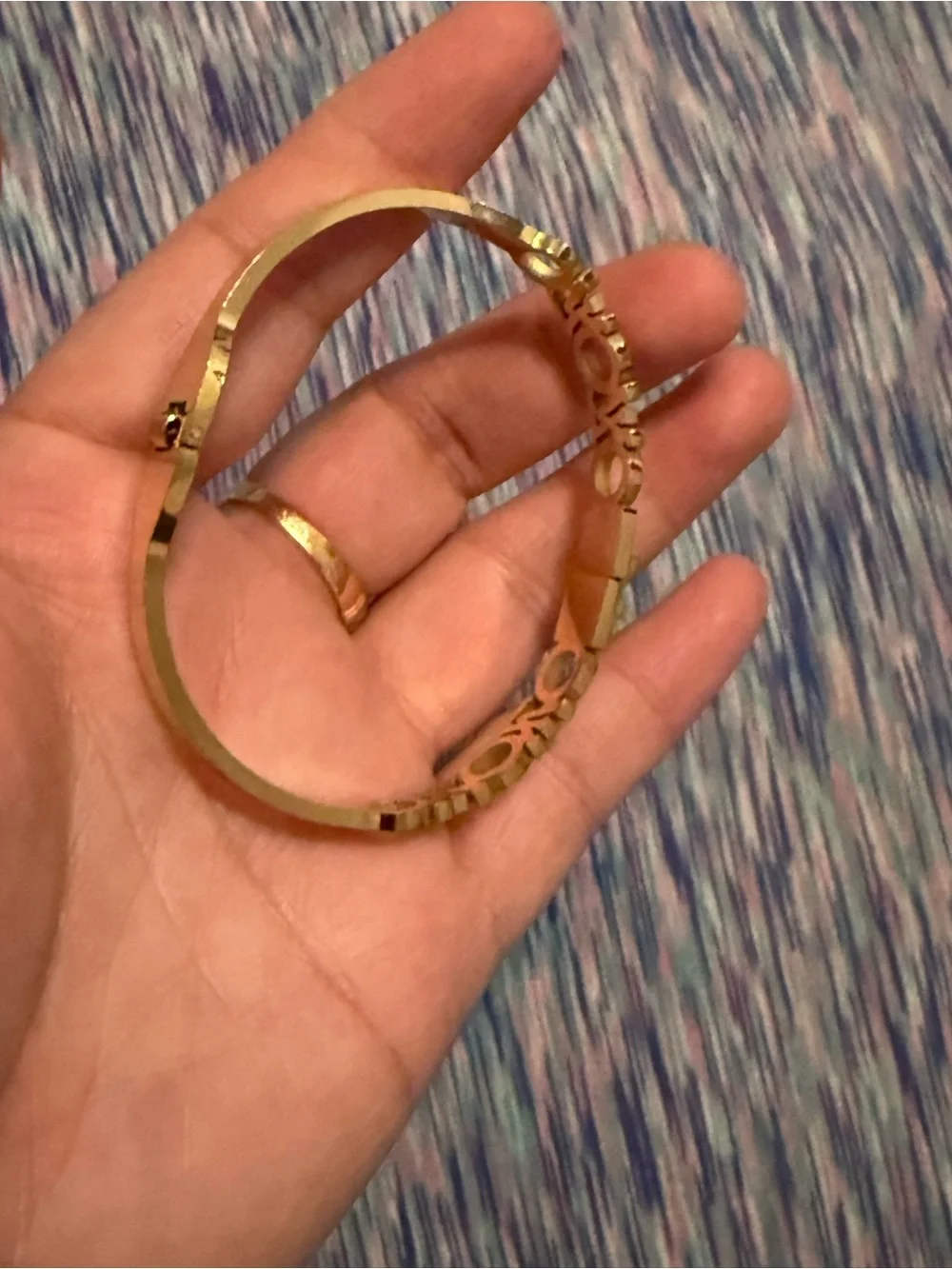 & Other Stories Gold-Tone Floral Cutout Bangle Bracelet